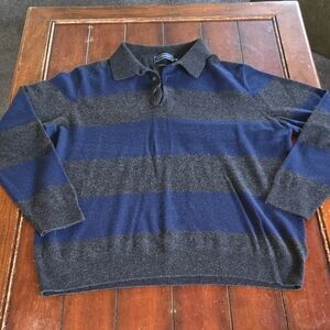 Vineyard Vines Lightweight Navy & Charcoal Gray Cashmere Sweater